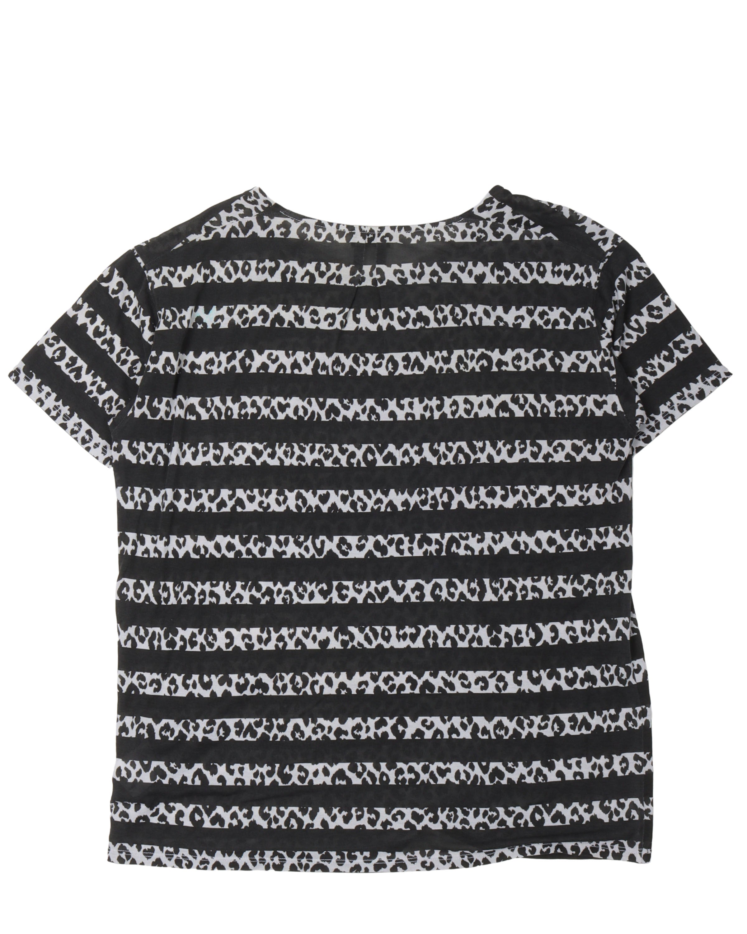 Striped Cheetah Print T-Shirt