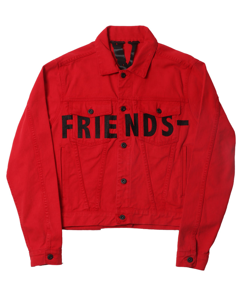 Vlone Friends Red Denim Jacket