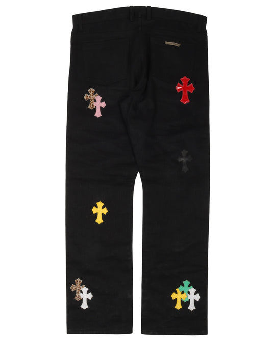 Multicolor Cross Patch Jeans