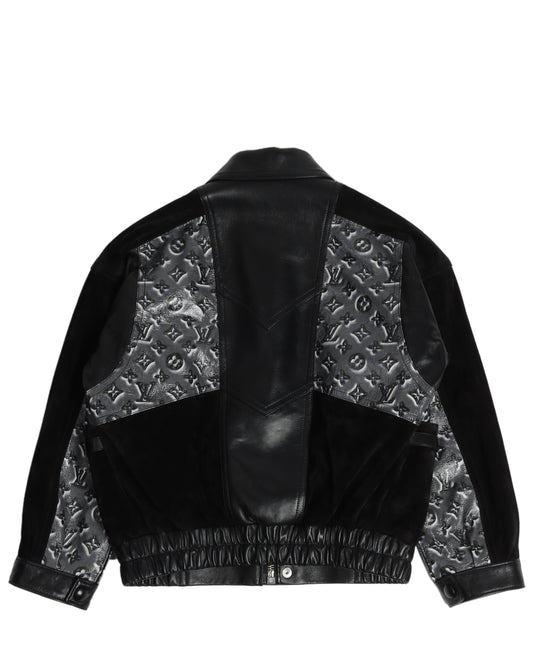 Cropped Monogram Leather Jacket