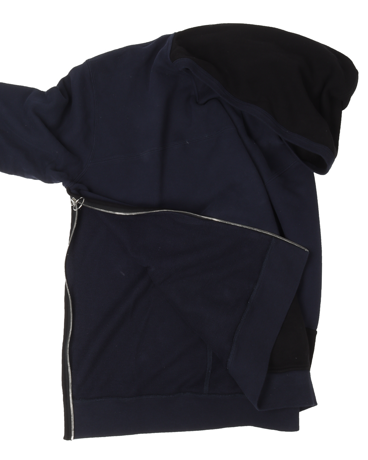 Two Tone Side Zip Up Hoodie