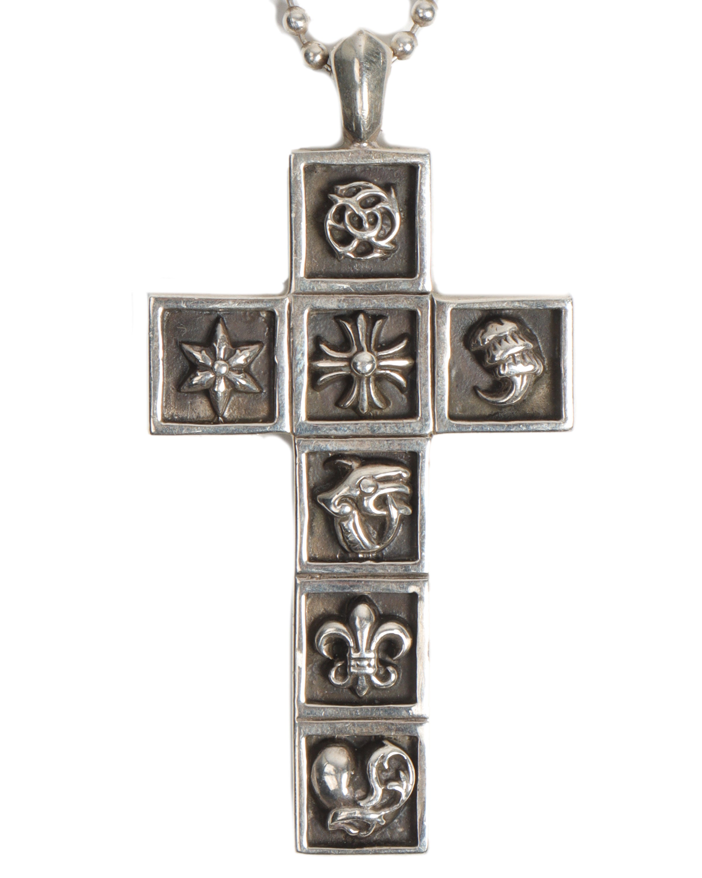 Multi-Emblem Cross Pendant w/ Chain