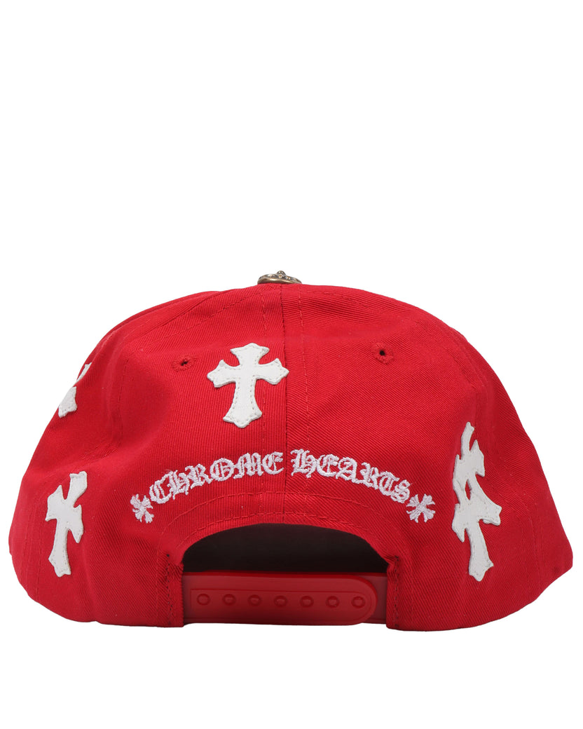 Red Leather Cross Hat