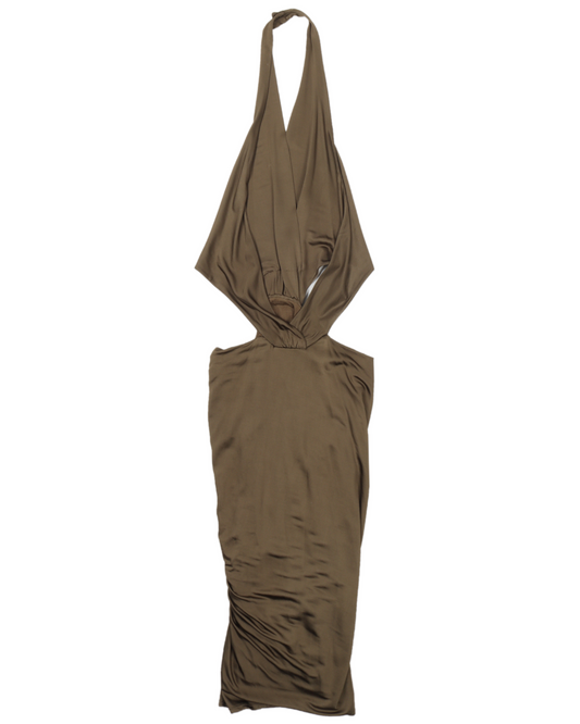 Tom Ford Era Exposed Hips Halter Dress