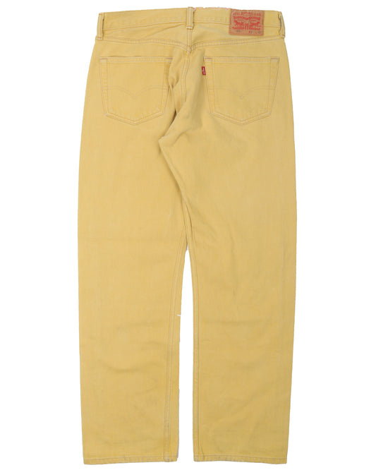 Levi's Repaired Yellow 501 Jeans