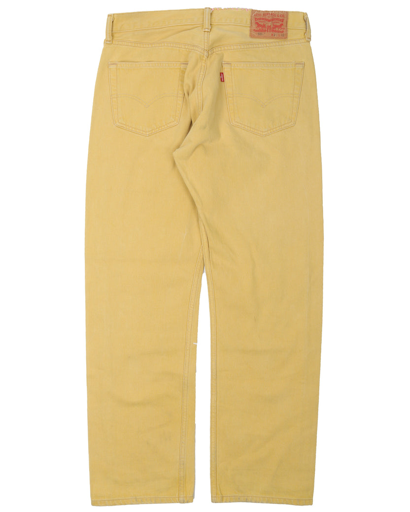 Levi's Repaired Yellow 501 Jeans