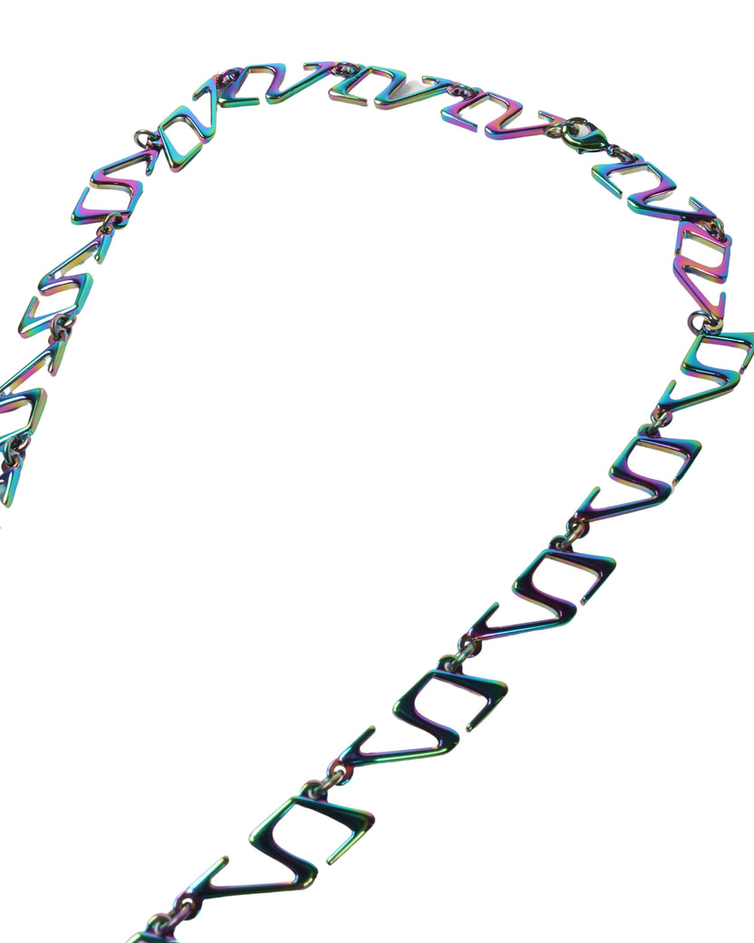 Iridescent "LV" Necklace