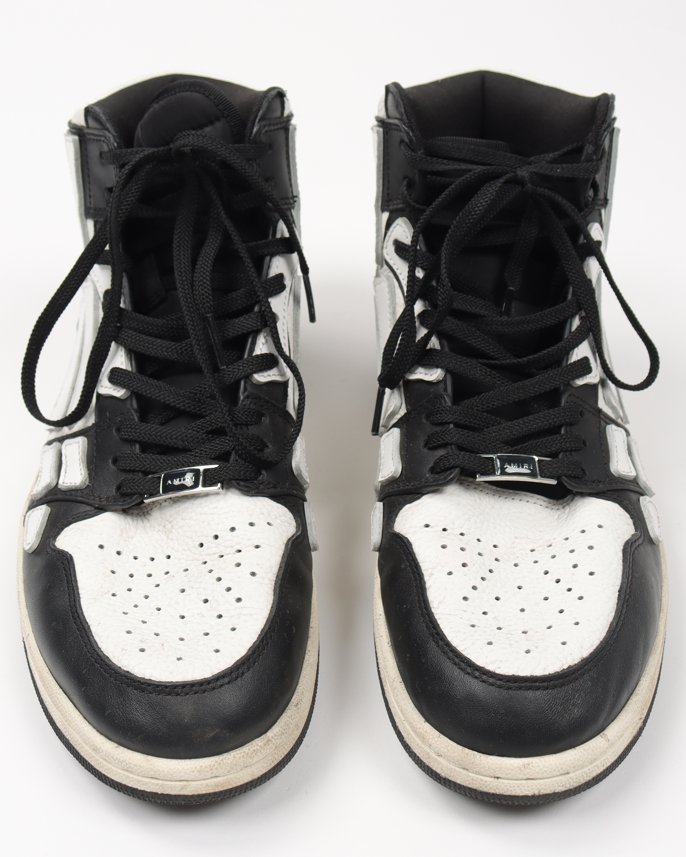 Black and White Skeleton High-Top Sneakers