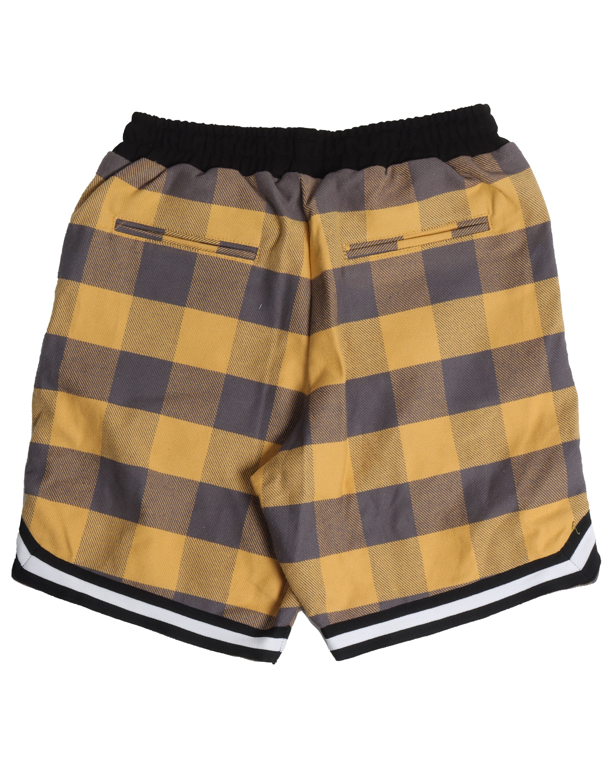 Yellow Checker Sweat Shorts