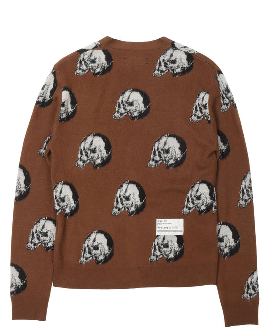 Wes Lang Skulls Wool Cardigan