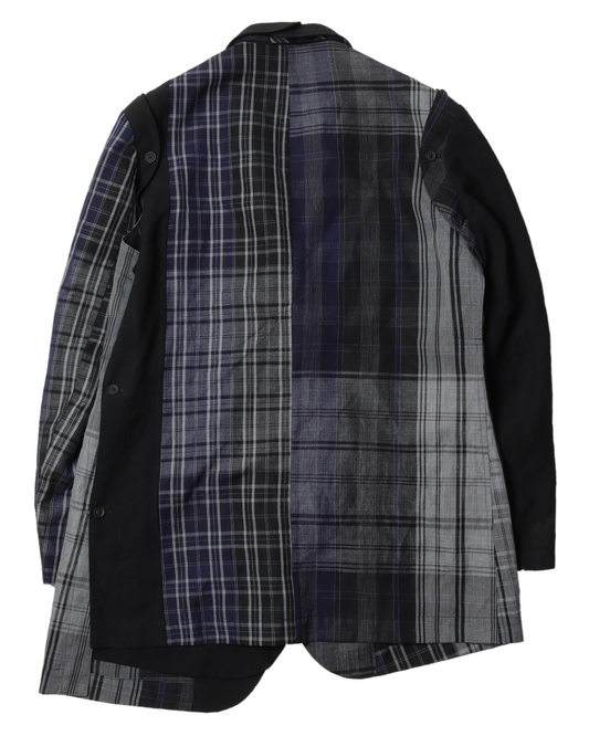 Pour Homme Asymmetric Plaid Blazer