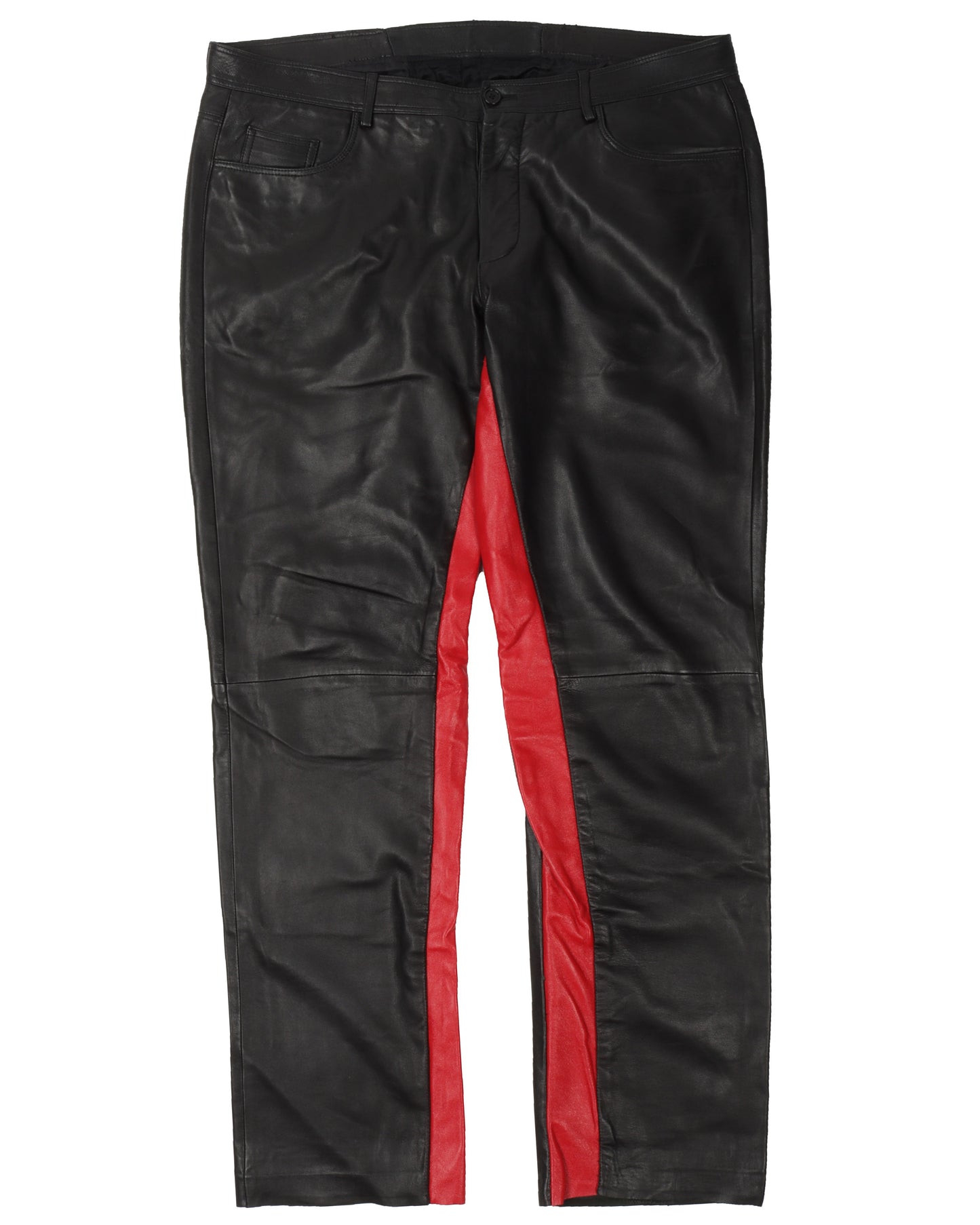 Sample Leather Red Stripe Pants