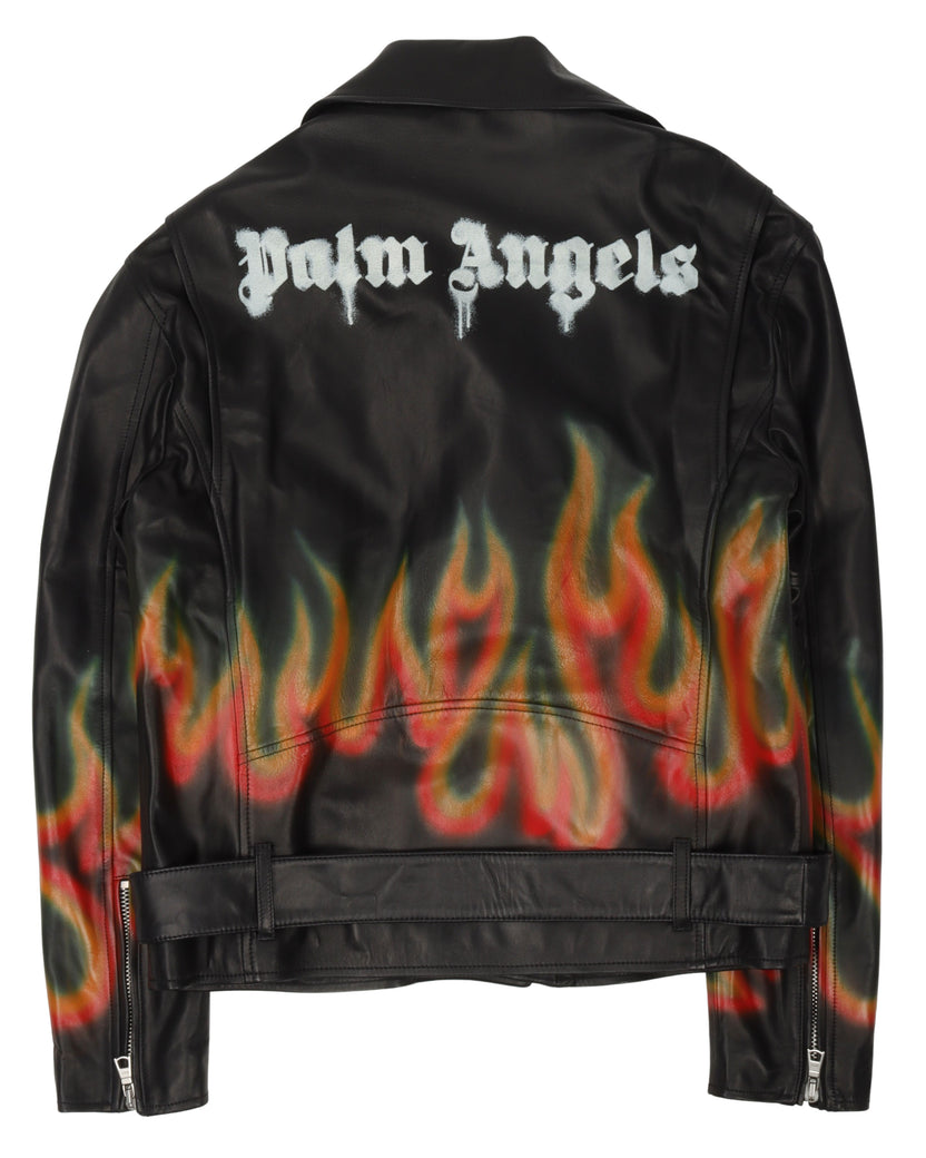 Leather Flames Jacket