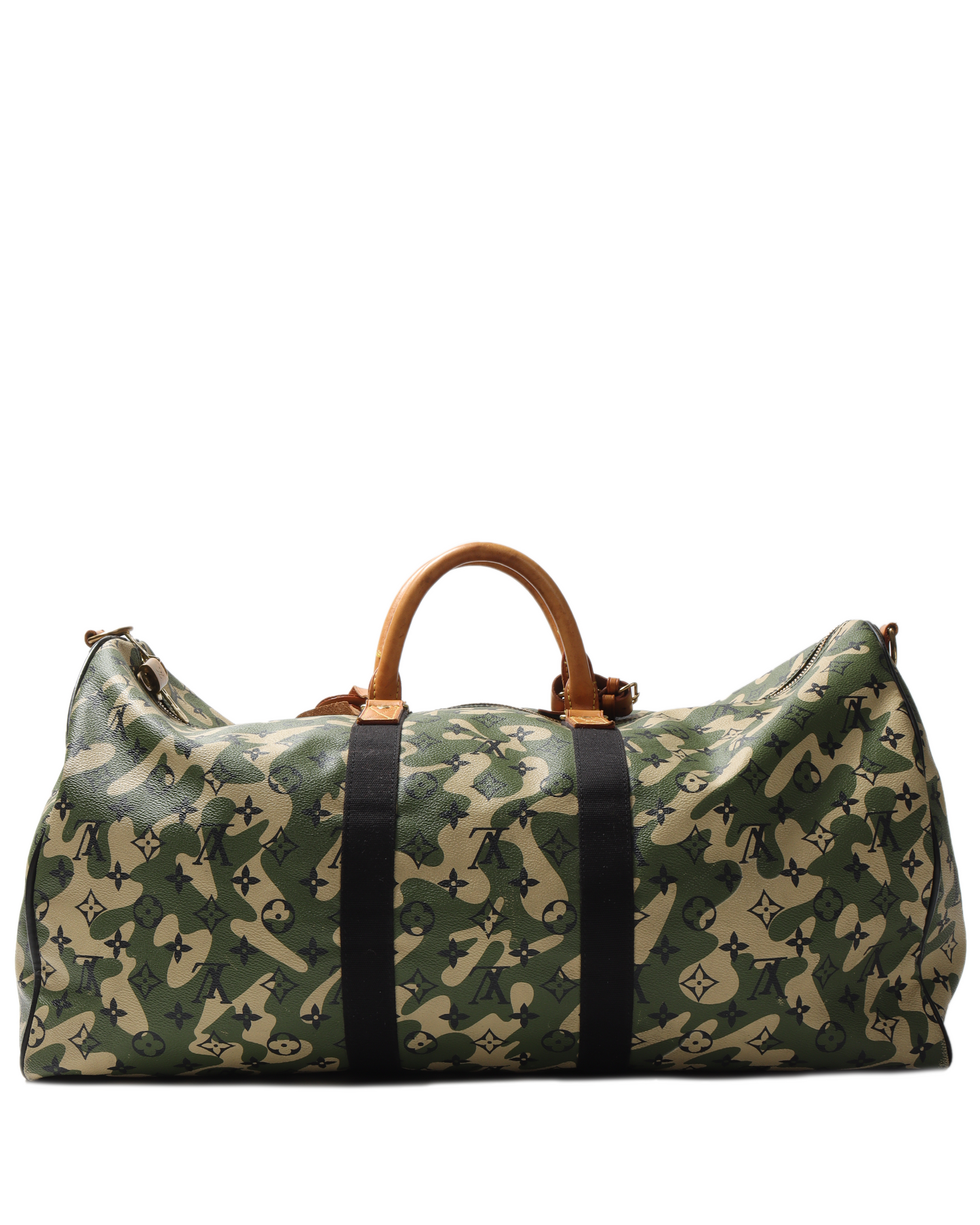 Takashi Murakami Keepall Bandouliere Monogramouflage 55 Green