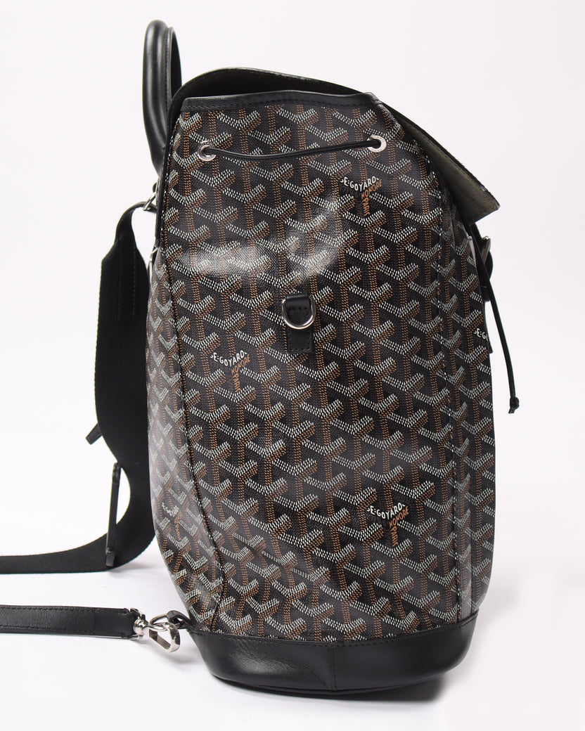 GOYARD Goyardine Calfskin Alpin Backpack Black