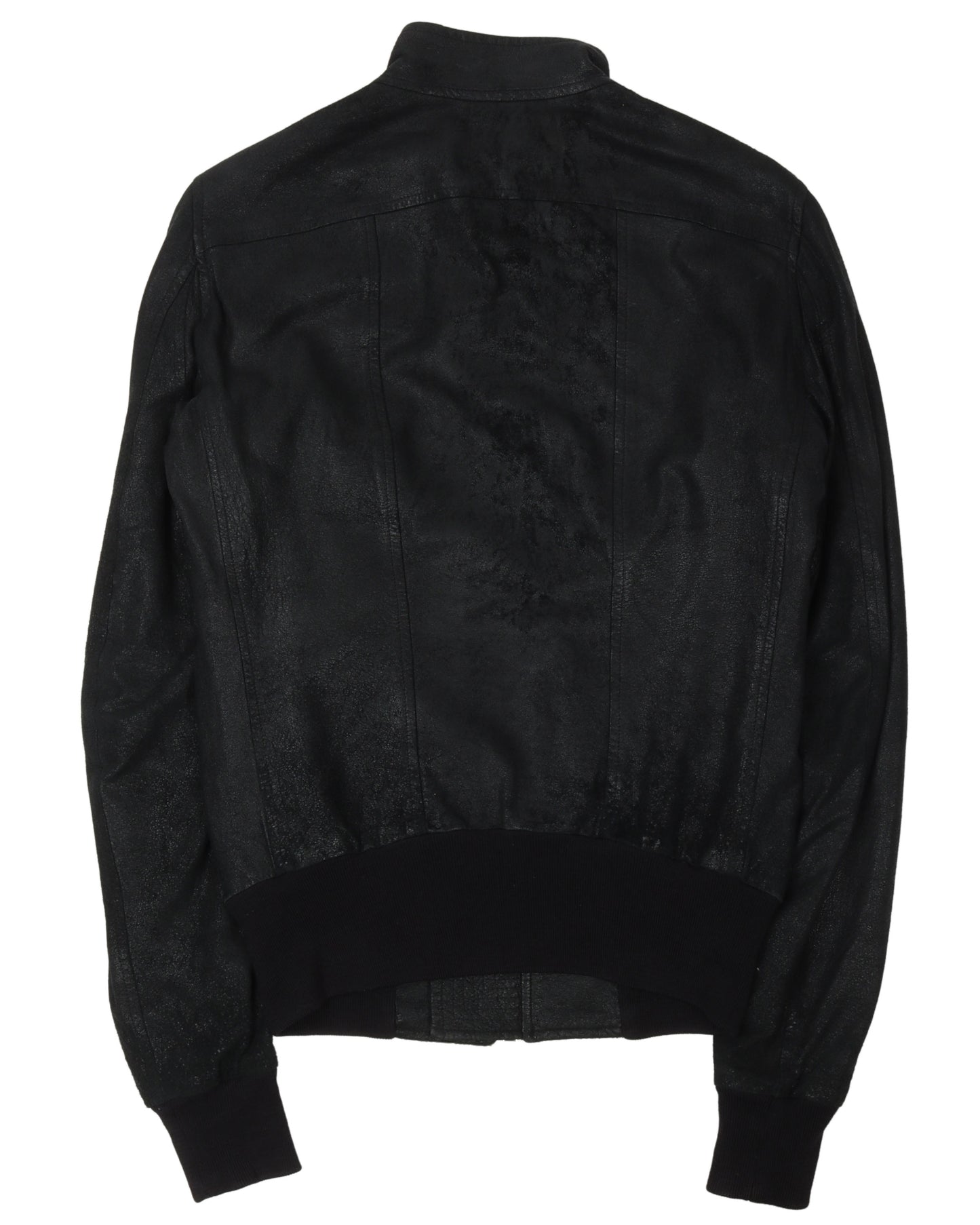 Blistered Lamb Leather Mollino Bomber Jacket