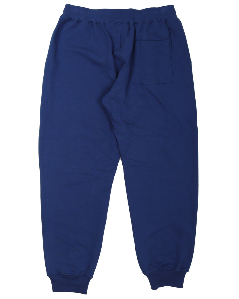 Casaway Navy Embroidered Cotton Sweatpants