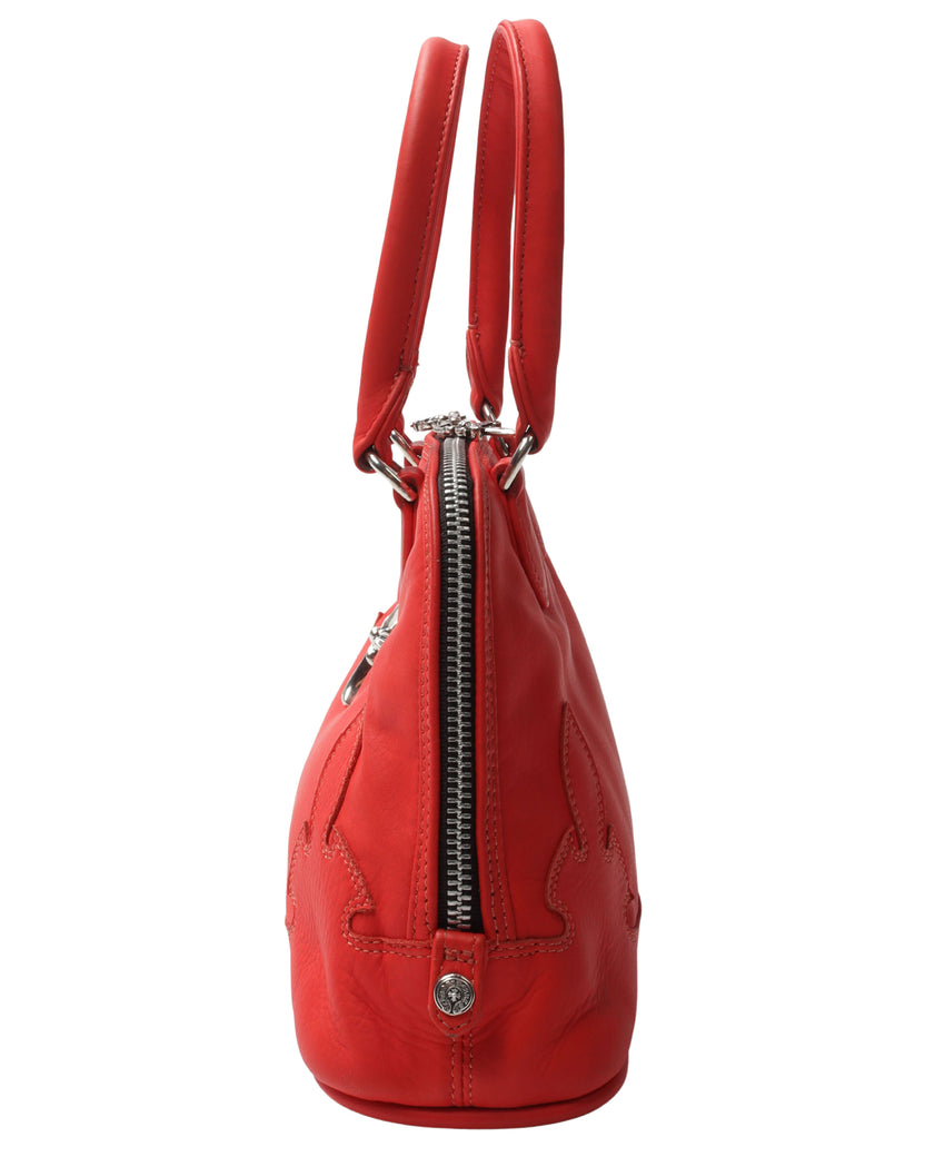 Leather "Fleur De Lis" Mini Bowling Bag