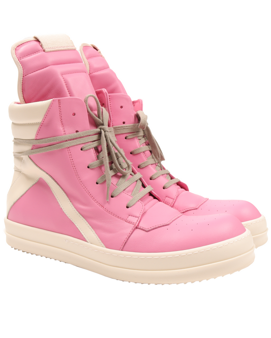 Pink & Off-White Geobasket High Sneakers