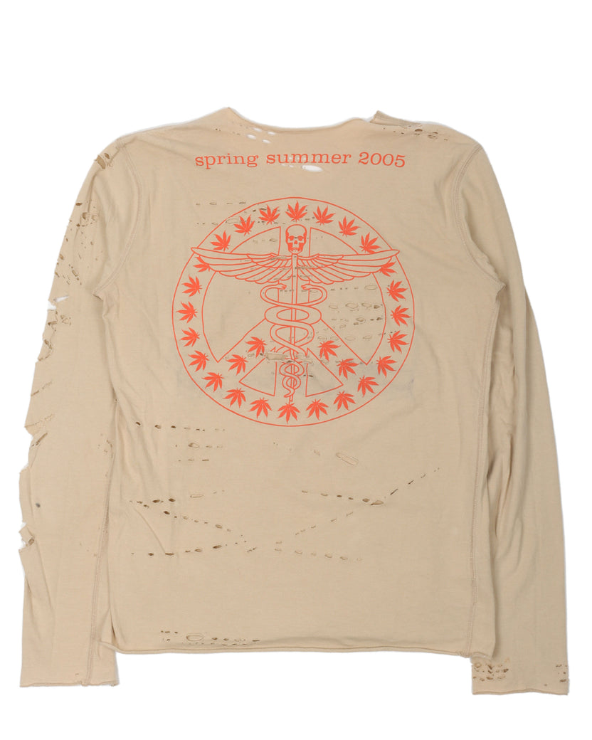 Fitted Distressed Long Sleeve