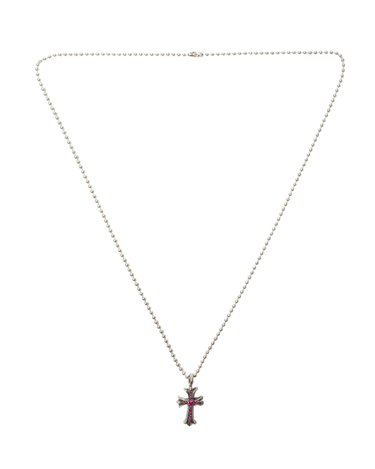 Pink Sapphire Embellished Cross Pendant