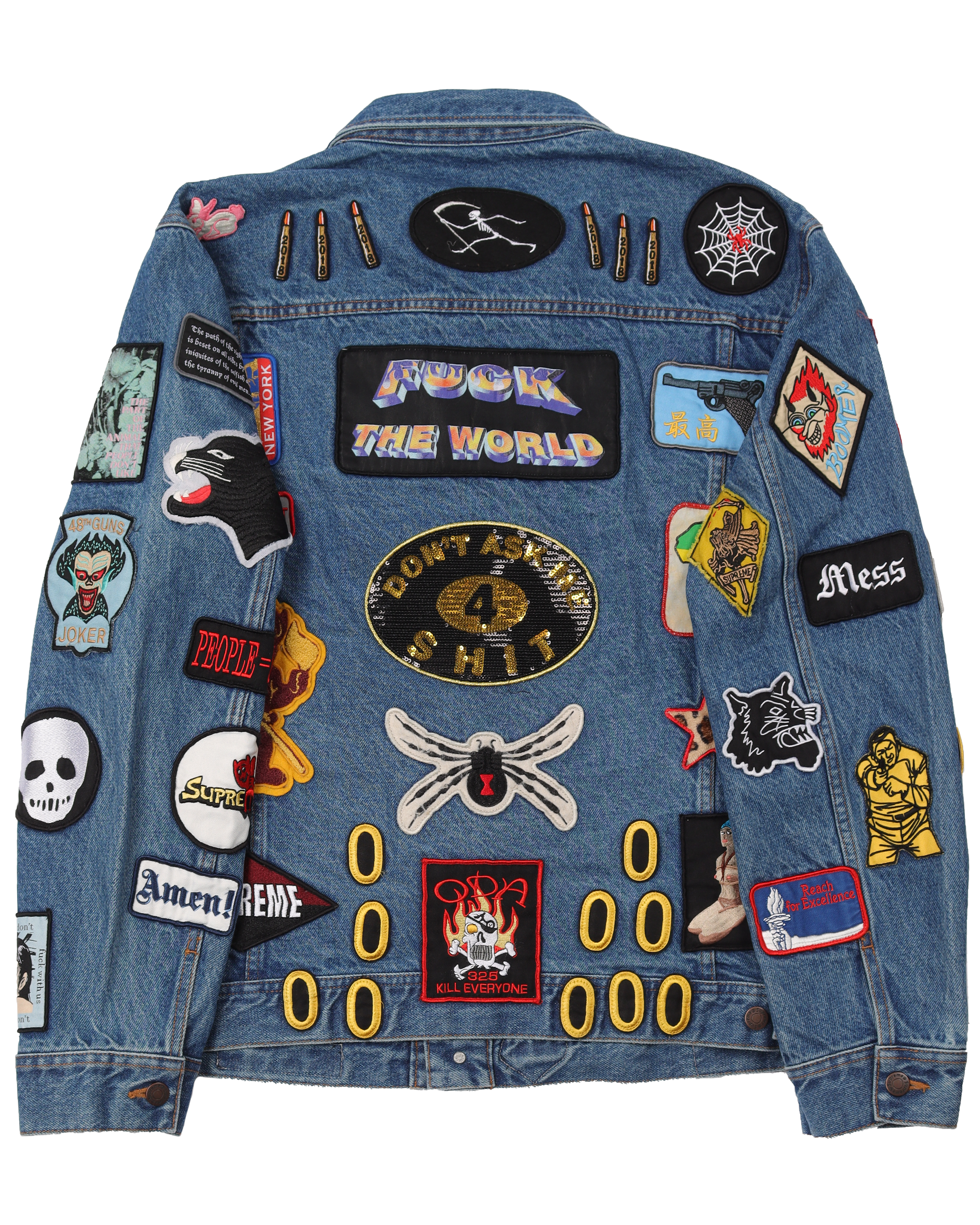 Supreme patches denim trucker jacket best sale