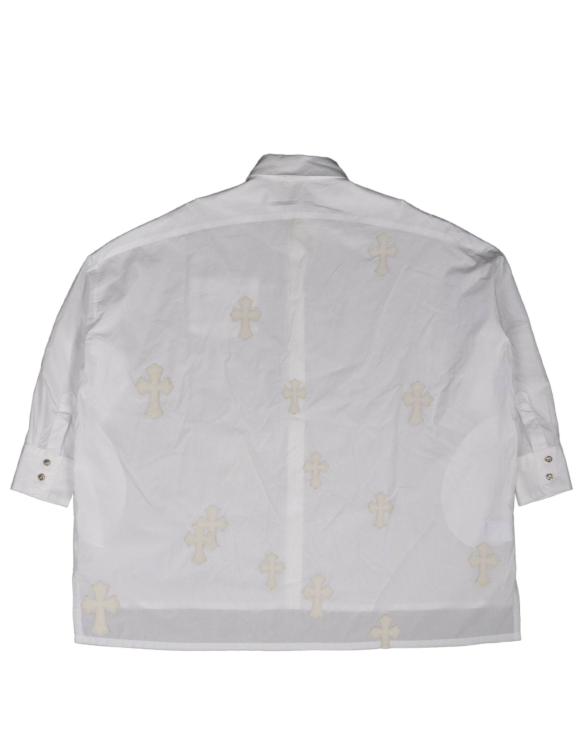 Chrome Hearts Cross Patch Oversized Dress Shirt Chrome Hearts Cross Patch Oversized Dress Shirt