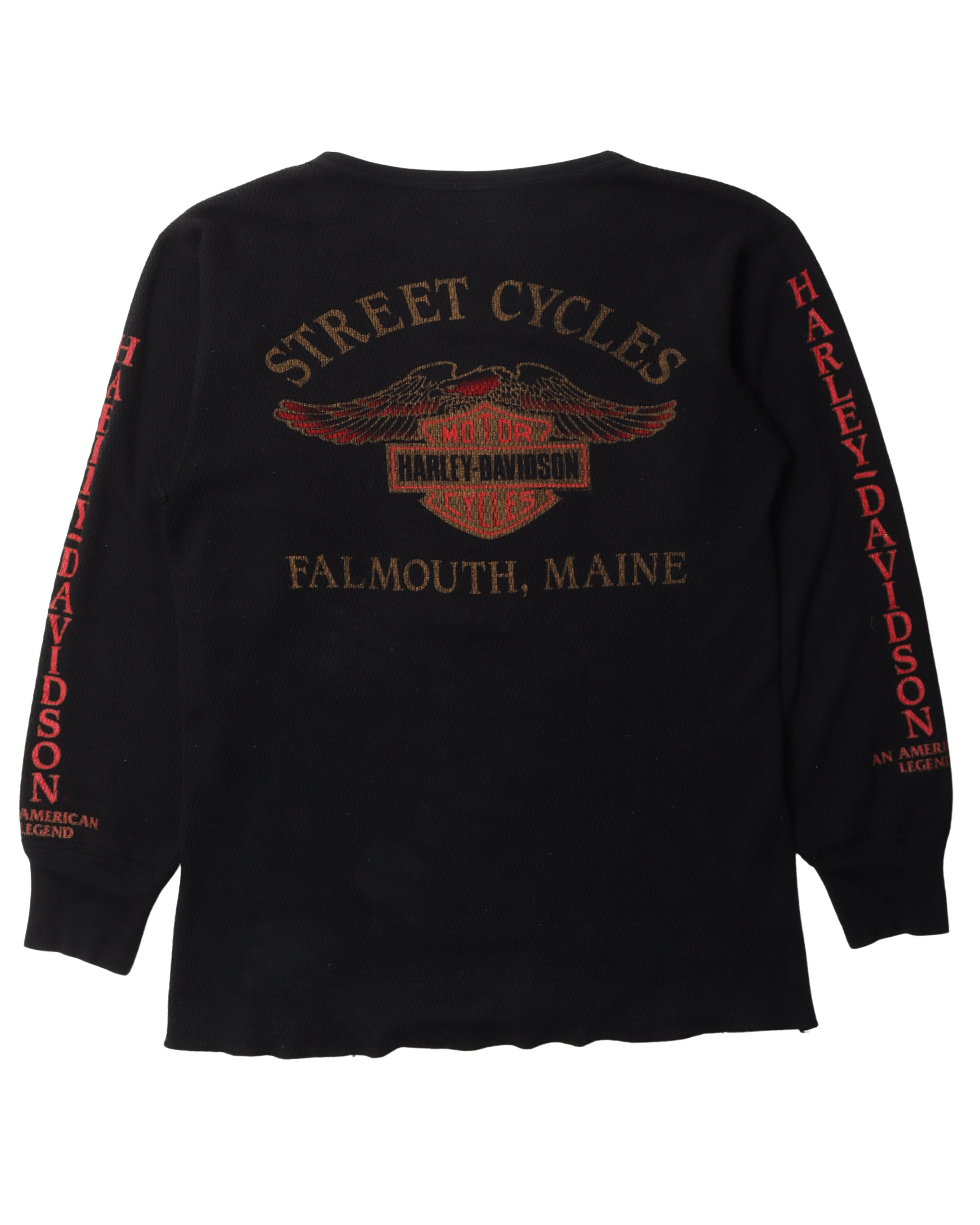 Harley Davidson "Street Cycles" Thermal Long Sleeve Shirt