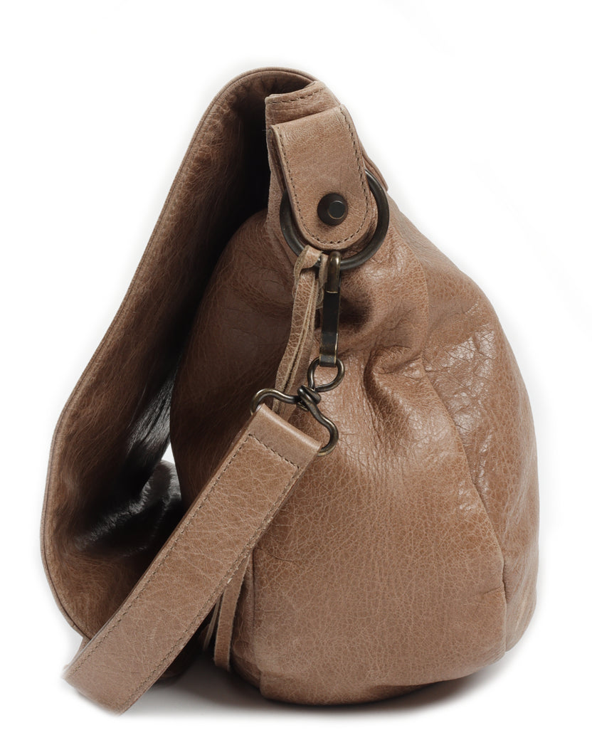 Flap-Closure Leather Bag