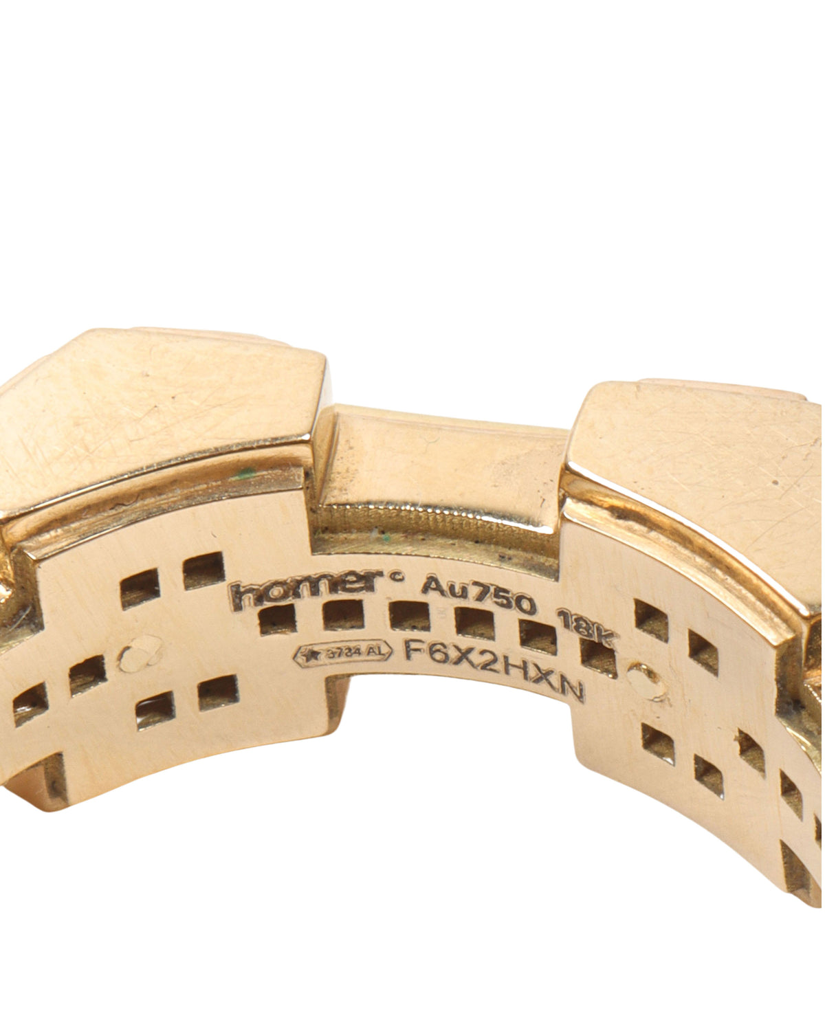 Frank Ocean 18k Gold H-Bone Ring with Diamonds