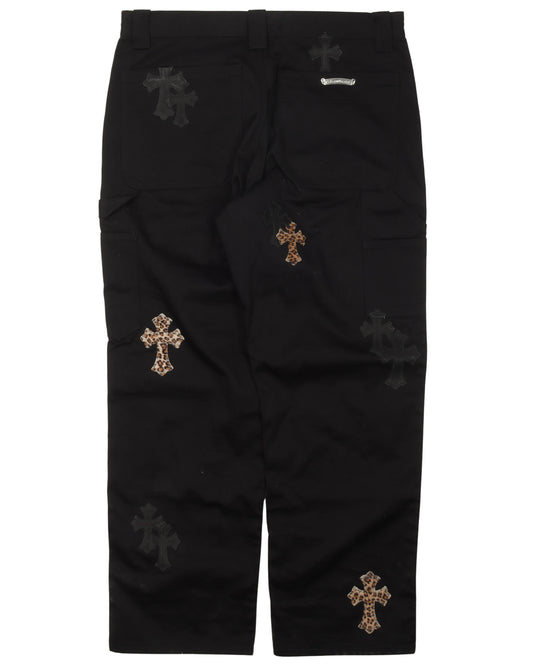 Leather Cross Double Knee Pants