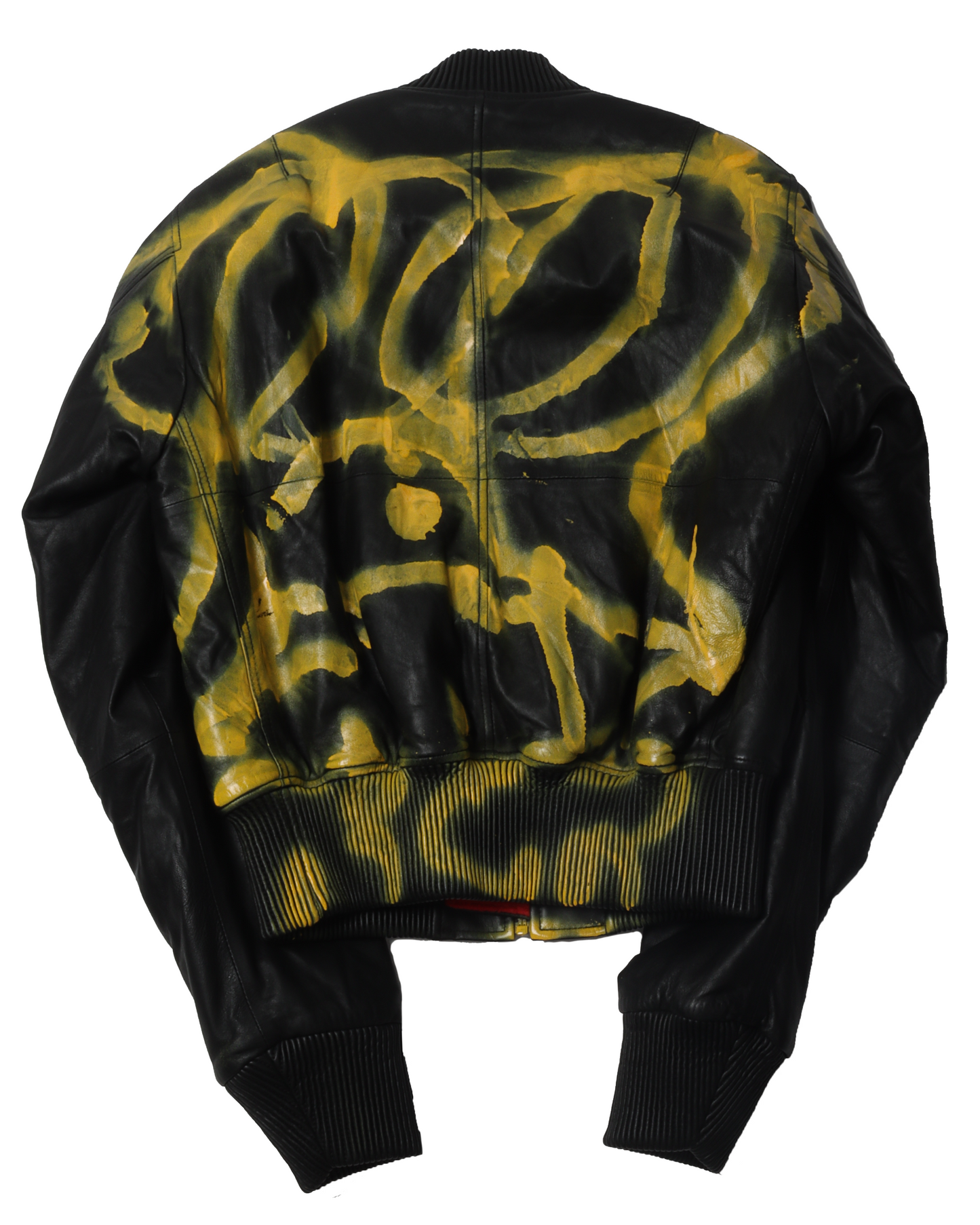 Yellow Leather Bomber