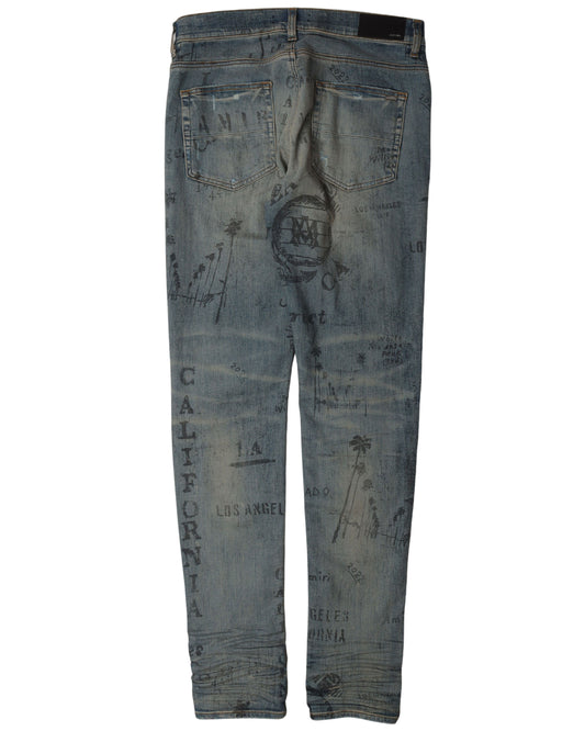 Sand Fade Stencil Jeans
