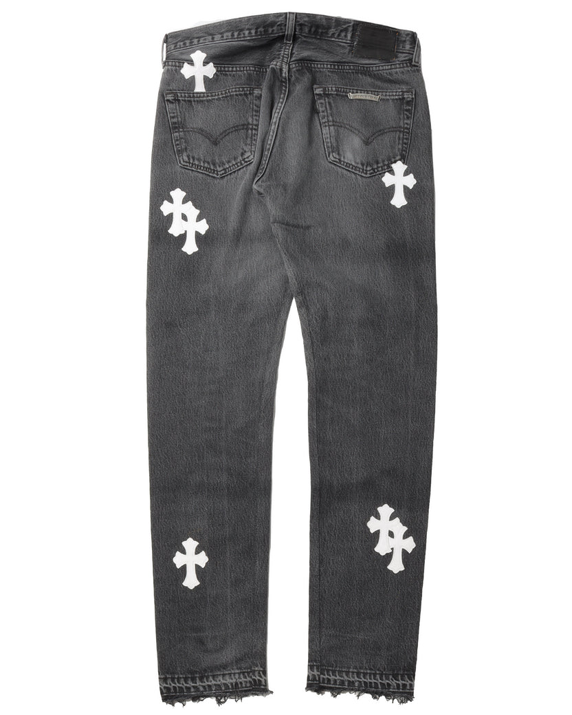 Black Levi Jeans White Crosses