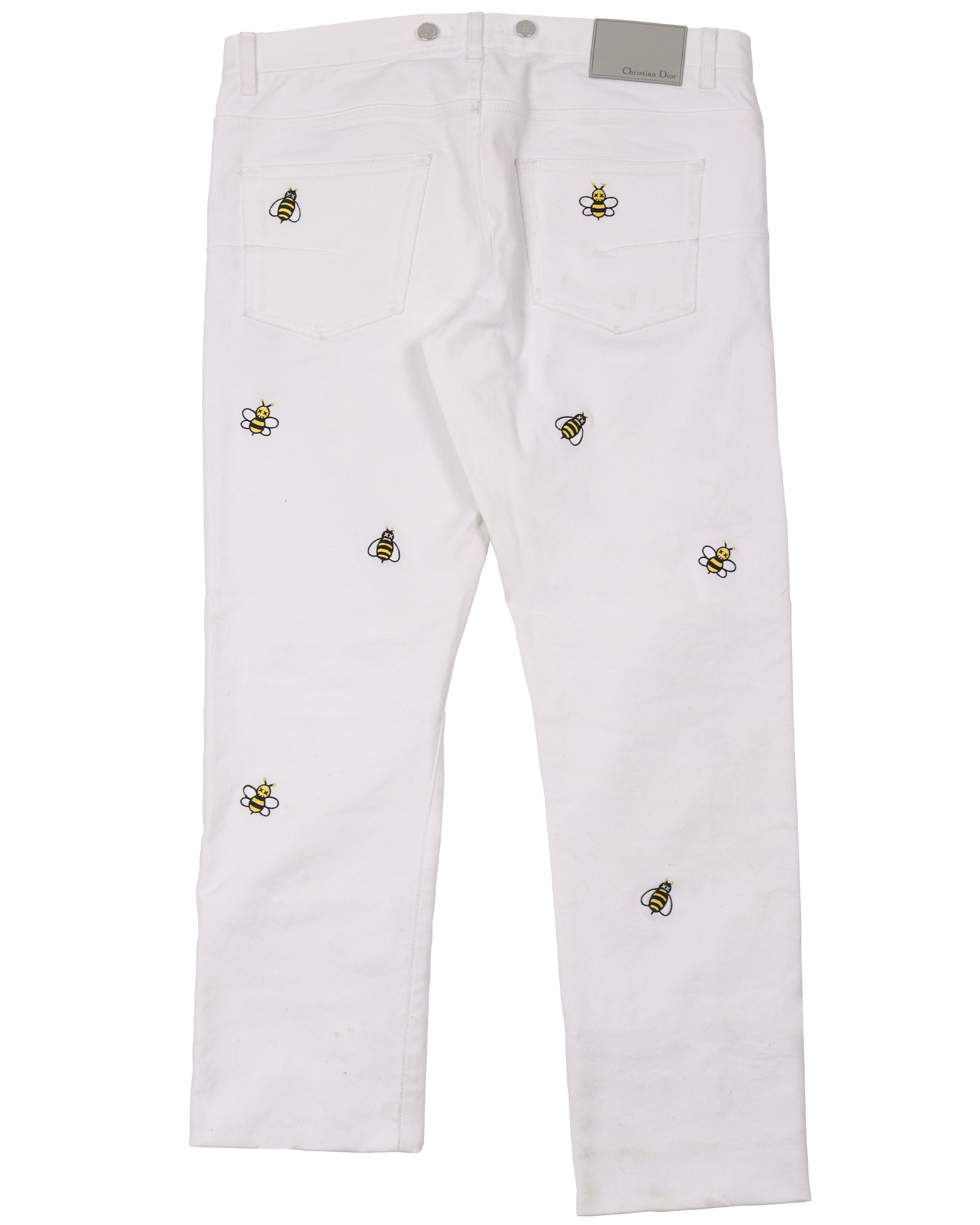 KAWS Bee Embroidery Jeans White - SS19