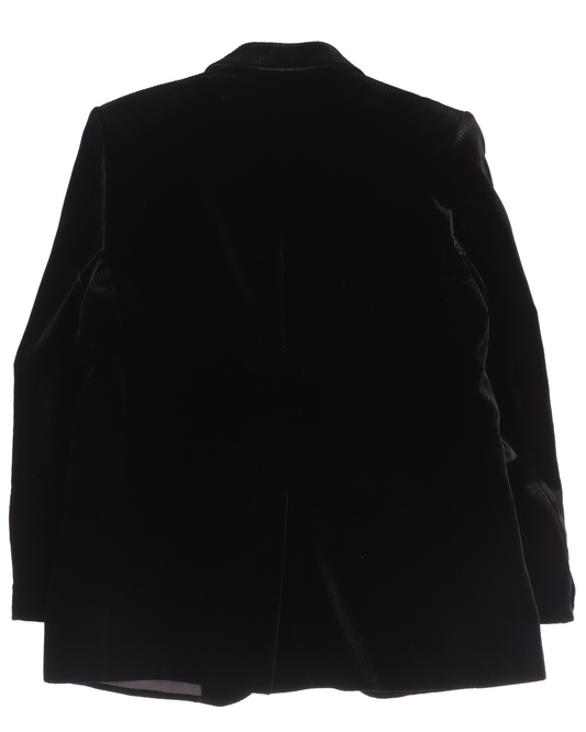 Single-Button Velvet Blazer