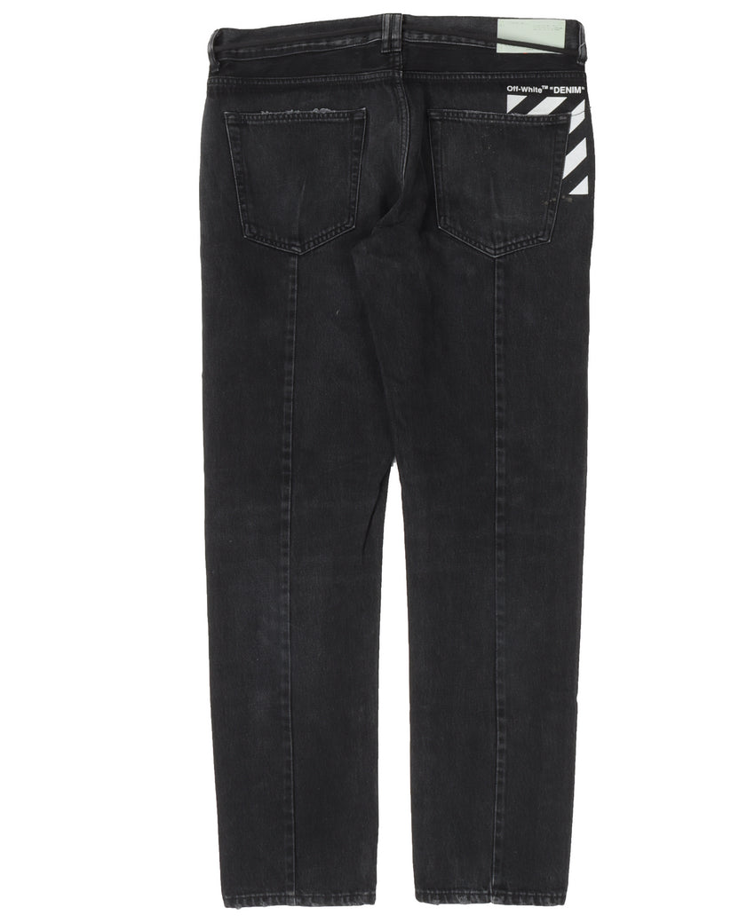 Faded Black Jeans w/ Shoelace Belt