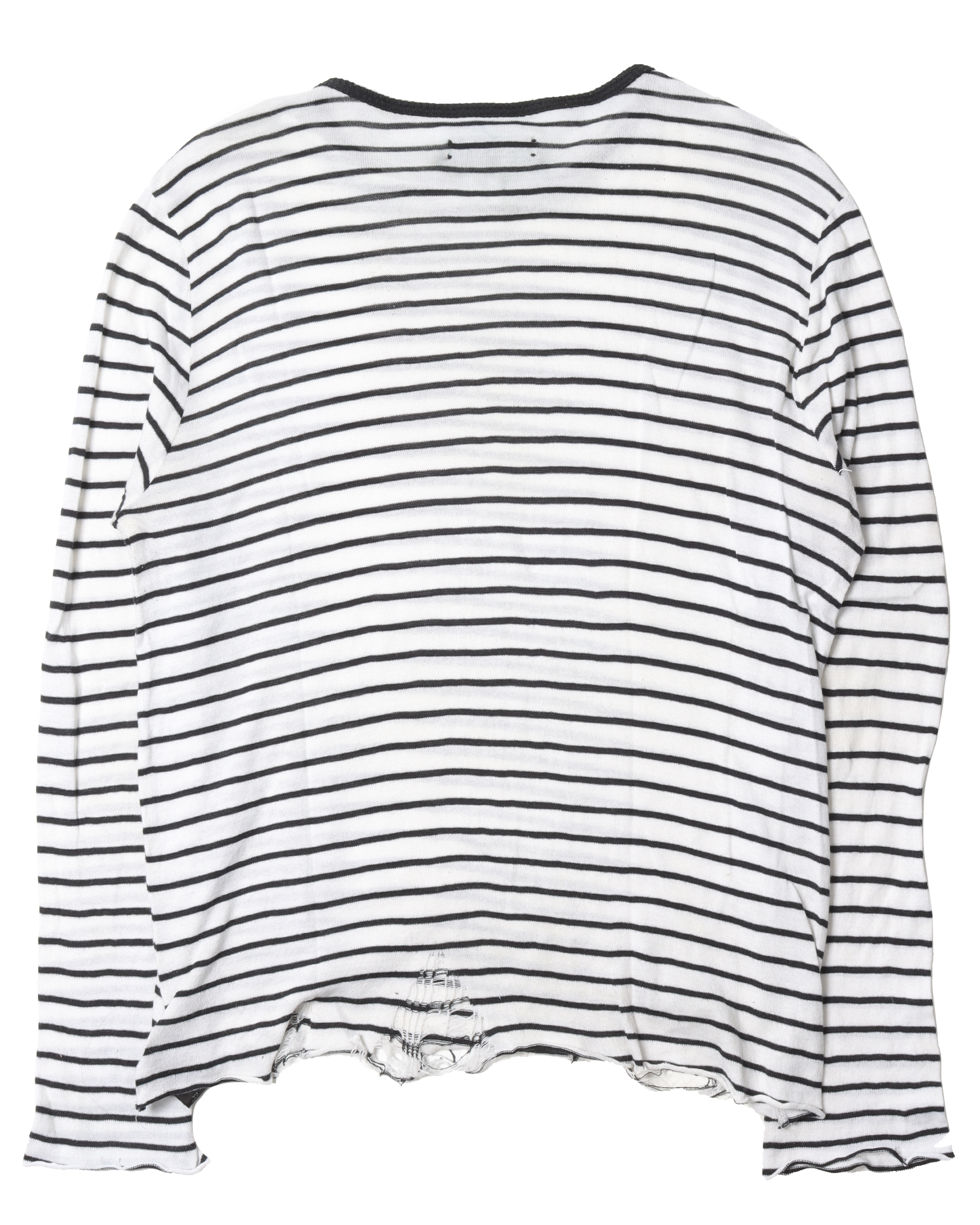 Distressed Striped Long Sleeve Shirt