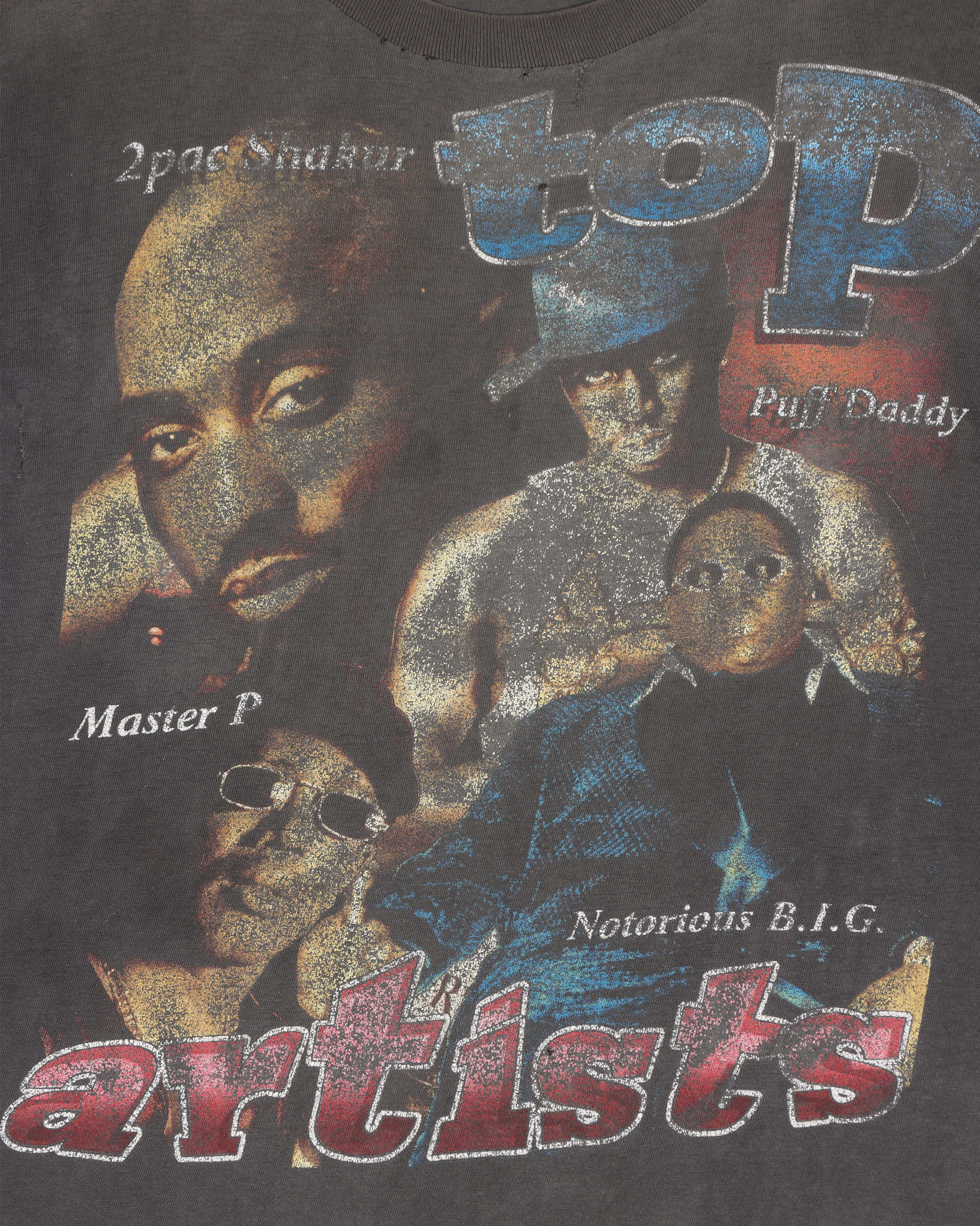1990's Top Artists Bootleg Rap & Hip-Hop Graphic Print T-Shirt