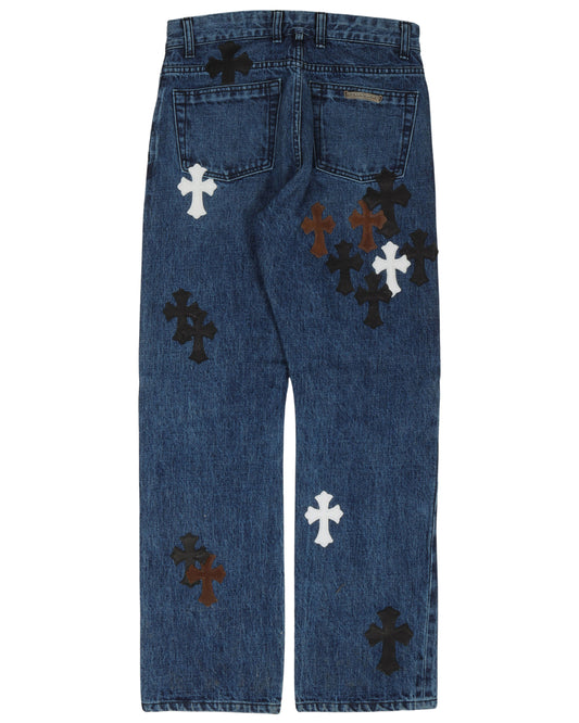 Fleur Knee Denim Cross Patch Jeans