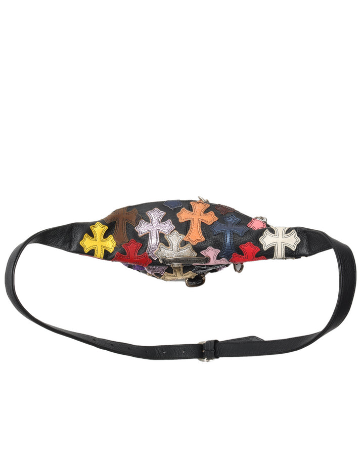 All-Over Cross Patch Leather Waist Bag
