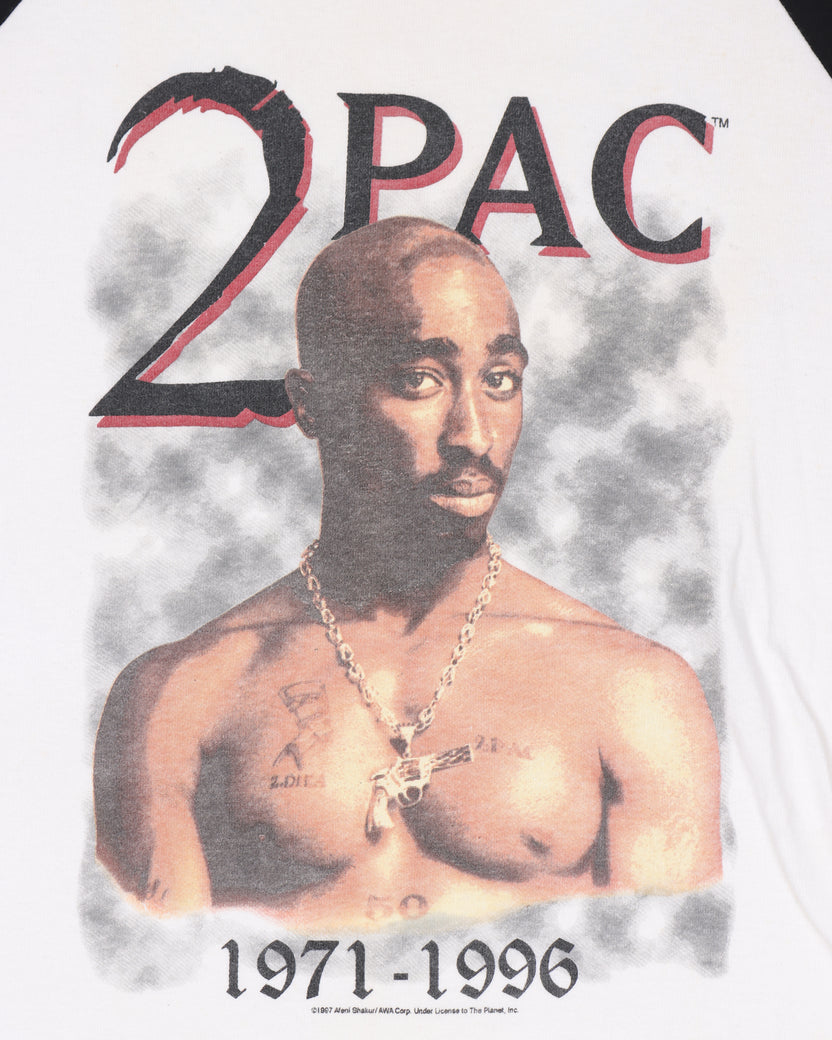 Tupac 1971-1996 Memorial Graphic Print Ringer Tee