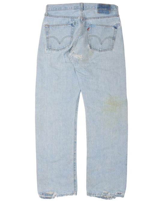 Levi's Light Wash Repaired Denim