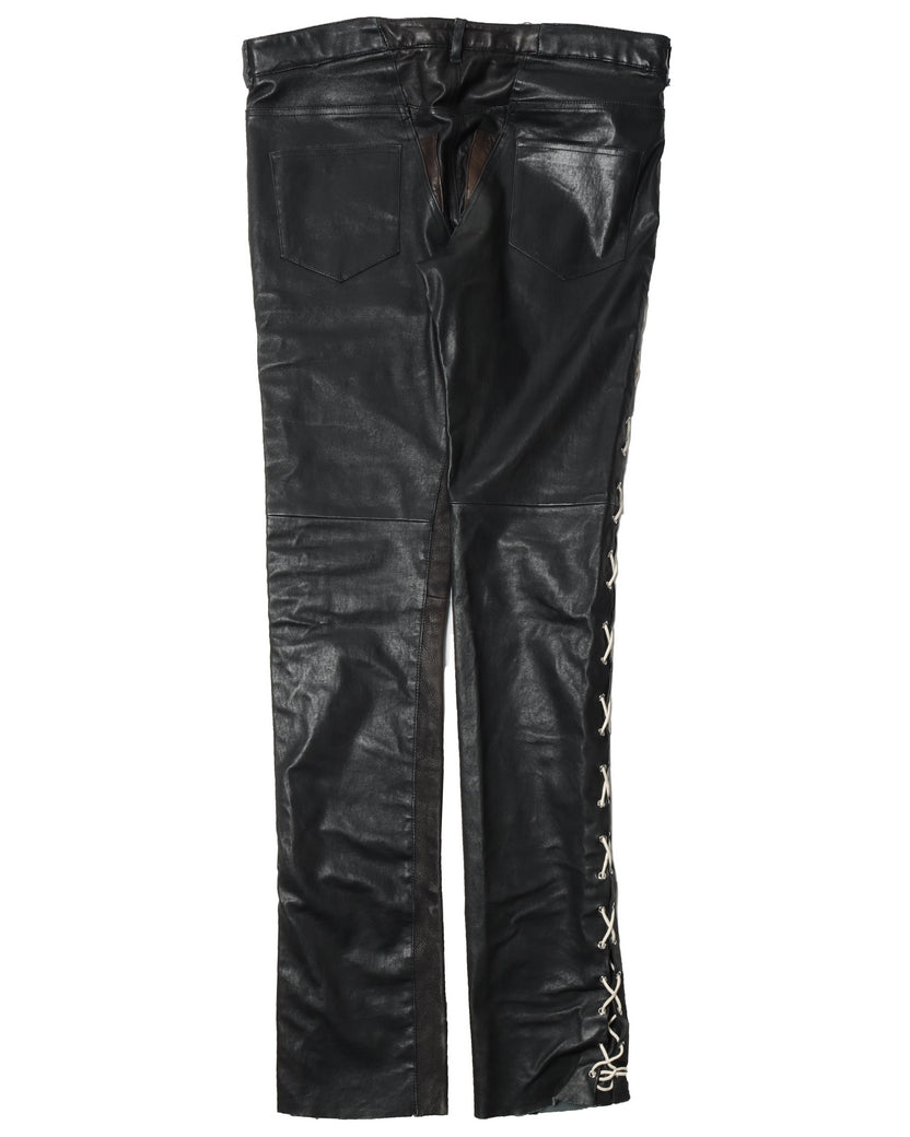 Sample Leather Side Stitched Pants