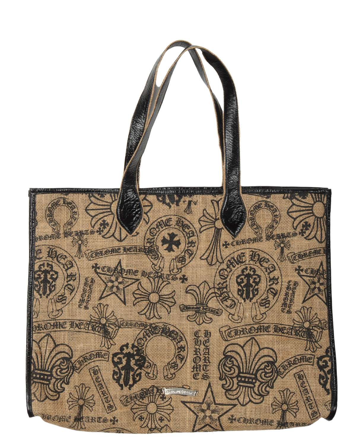 Stencil Straw Tote Bag