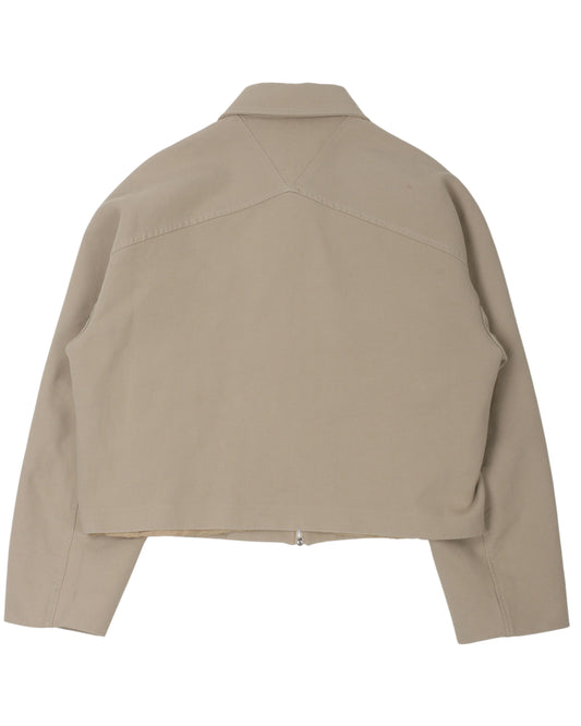 Canvas Zip Up Crop Jacket