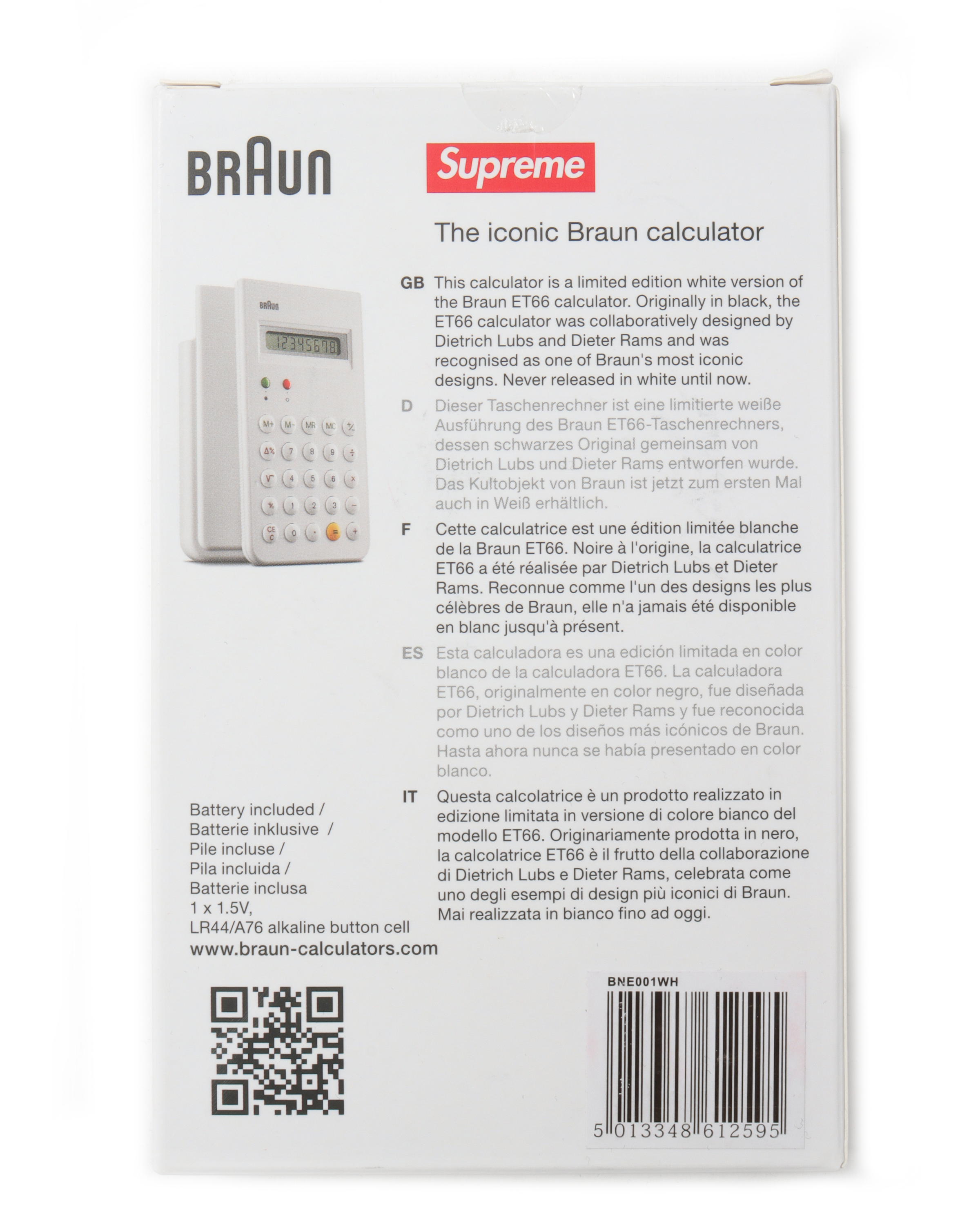 FW15 Braun ET66 Calculator