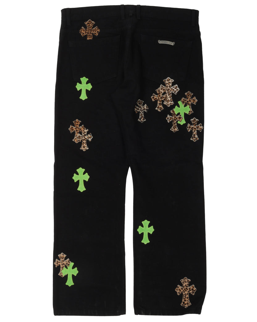 Cheetah Cross Patch Jeans w/ 35 Patches