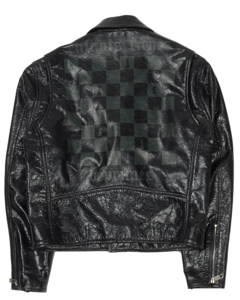 Chess Board Leather Jacket