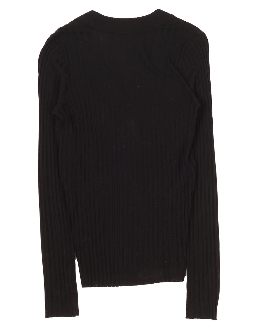 2-Button V-Neck Sweater